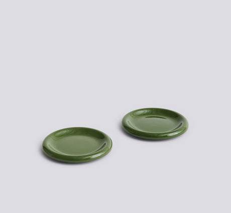 Hay ac459-a668-ai60-02ay Barro-Teller-Set, 2 Stück, ø18 x H2,4 cm, Terrakotta-Material, grüne Farbe