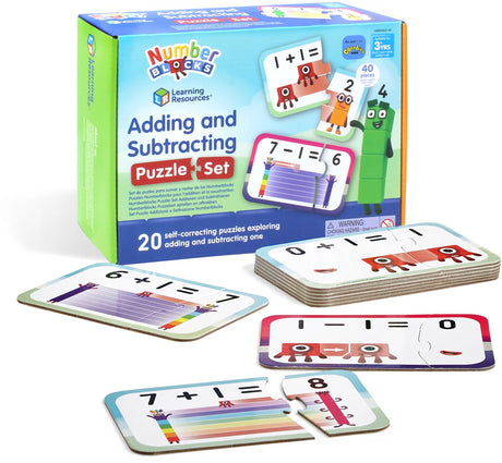 Lernressourcen Zahlenblöcke – Puzzle-Set – Addition Subtraktion – 3+