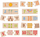 Bigjigs Holzpuzzle mit Zahlenplättchen, 30 Teile.
