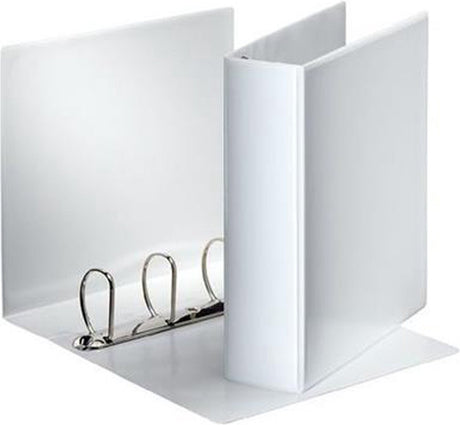 Der Esselte-Präsentationsringbinder besteht aus einem weißen 4D-Ring im A4-Format
