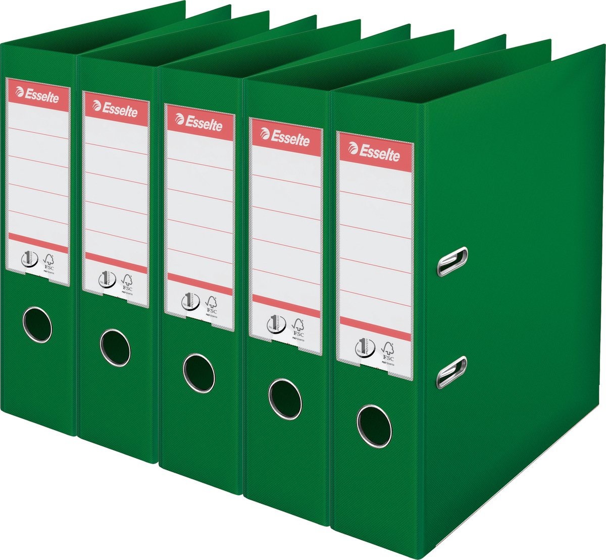 Esselte Nr. 1 Vivida-Ordner – Rückenbreite 75 mm – Vorteilspackung (5 Stück) – grün