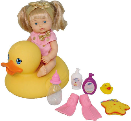Dimian Puppe mit Gummiente und Zubehör – Baby Nena.