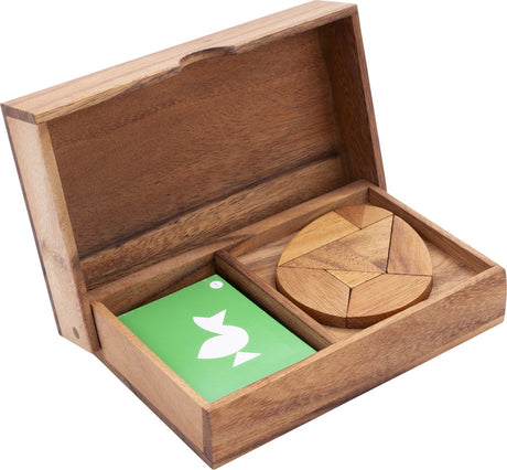 Longfield double tangram egg – houten puzzelspel – educatief denkspel – tangram eivorm – logische hersenkraker – engelhart