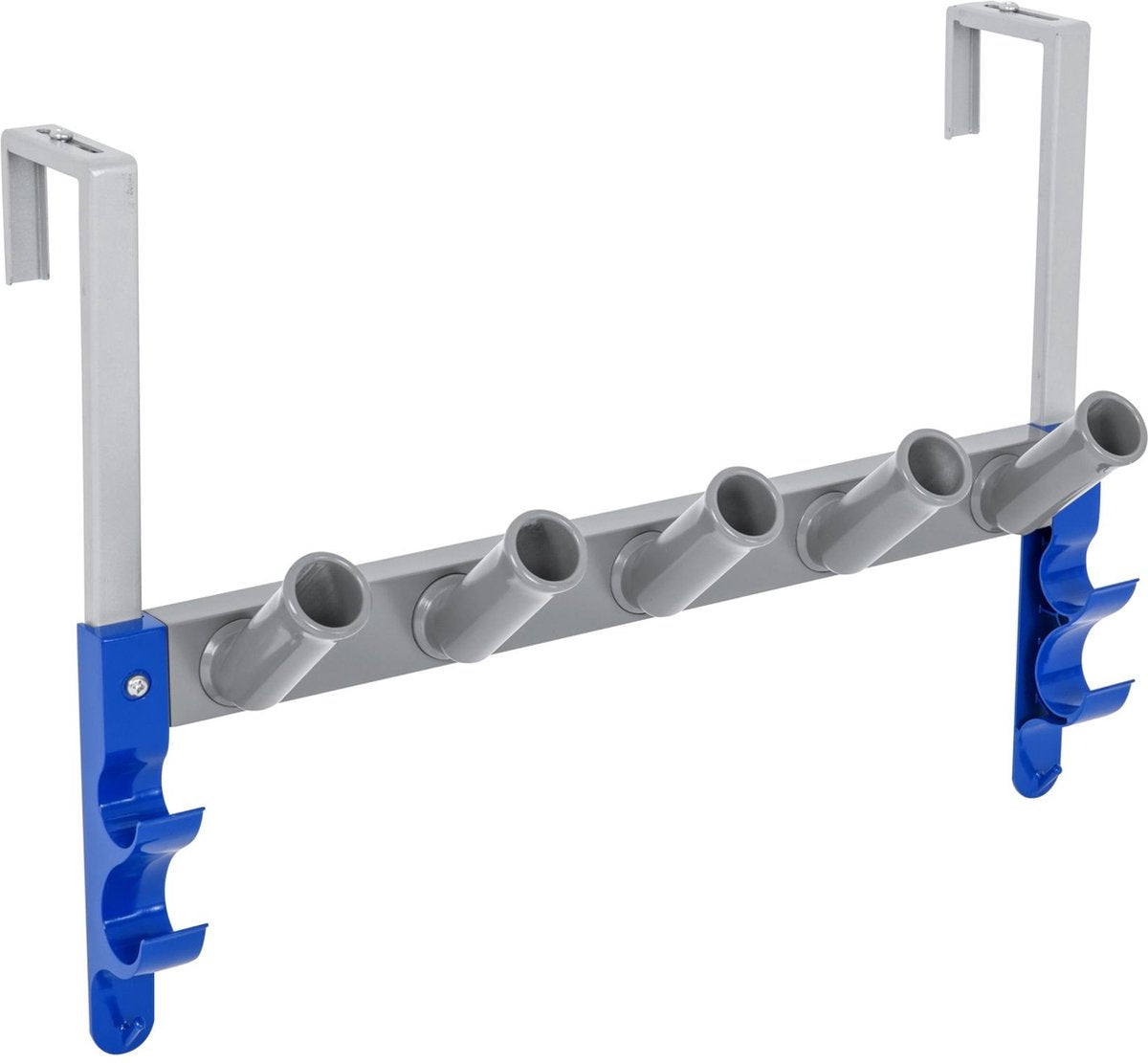 Bestway – flowclear – Lagerregal für die Schwimmbadwartung – 5 Pool-Reinigungszubehörteile und 2 Stangen – Wandmontage – Installationsset im Lieferumfang enthalten