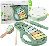 Classic World Vintage-Musikinstrumenten-Set aus Holz, 5-teilig.