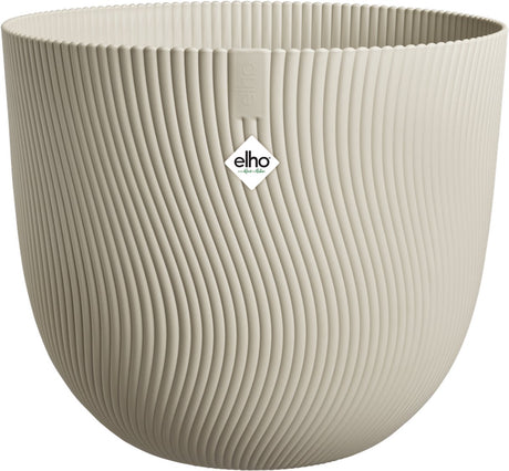 Elho sereh rond 40 - bloempot voor binnen buiten - 100% gerecycled plastic - ø 39.0 x h 33.3 cm - paddenstoel beige