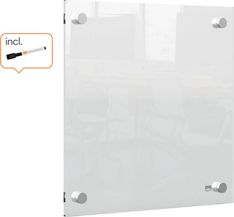 Nobo tragbares, trocken abwischbares Mini-Wand-Whiteboard – inklusive Marker – 30 x 30 cm – transparentes Acryl