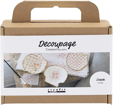 Creativ Company Mini-Hobby-Set Decoupage, Muschelschalen, hellrosa, 1 Box