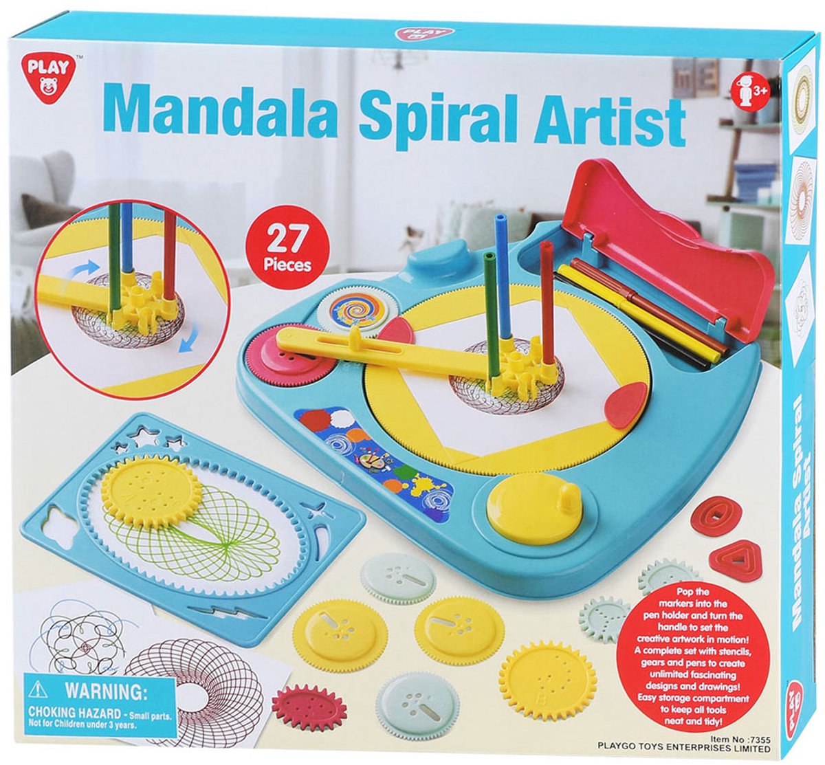 Play Mandala Spirograph und Vorlagen Zeichenset, 27-tlg.
