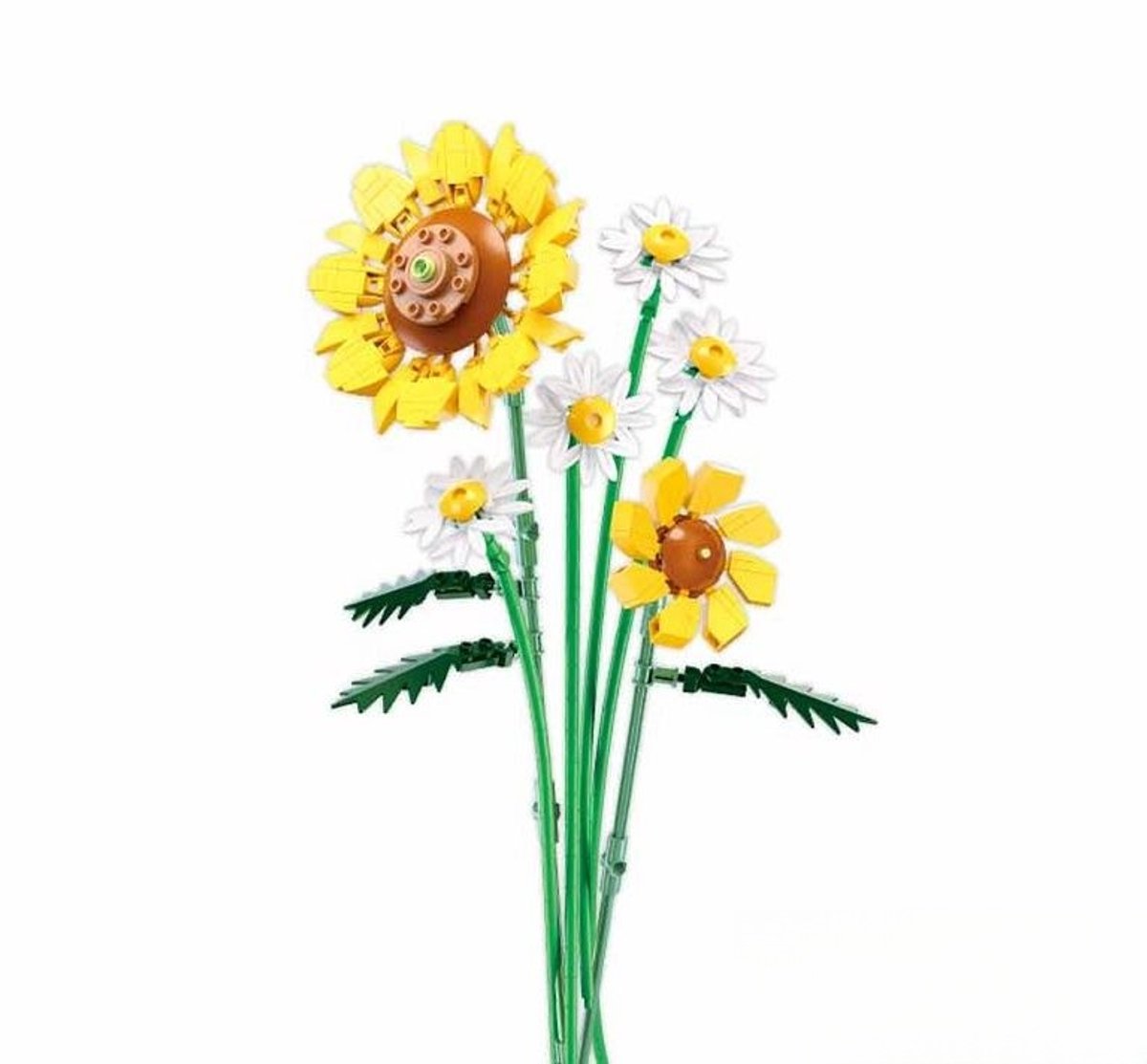 Sluban flowers zonnebloem bouwspeelgoed – constructiespeelgoed bloemen modelbouw – bouwdoos met 329 bouwstenen – m38-b1121a – vanaf 10 jaar
