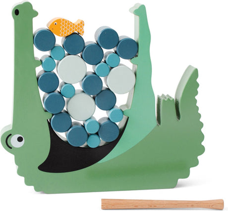 Bs Toys Krokodil - Geschicklichkeitsspiel - Holz - Spielzeug 4 Jahre - 1 bis 4 Spieler - 21-teilig - Geschenk für Kinder