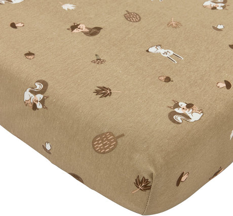 Meyco Baby-Waldtiere-Spannbettlaken – Sand – 60 x 120 cm