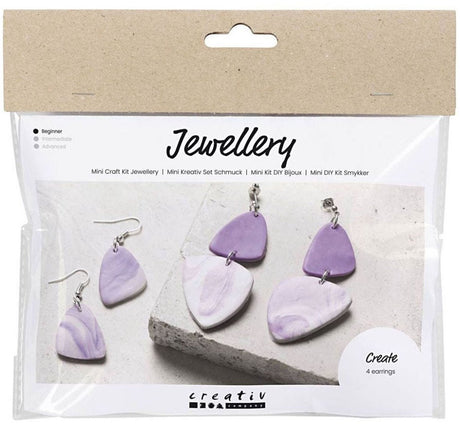 Creative Company Mini-Hobby-Set, Schmuckohrringe, lila