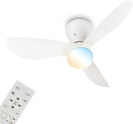 Briloner lufito – Deckenventilator mit Beleuchtung – LED-Deckenlampe mit Ventilator – Ventilatorlampe Sommer- und Wintermodus – dimmbar – CCT – ø78cm – weiß