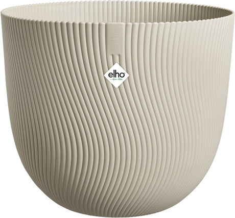 Elho sereh rond 30 - bloempot voor binnen buiten - 100% gerecycled plastic - ø 29.5 x h 25.3 cm - paddenstoel beige