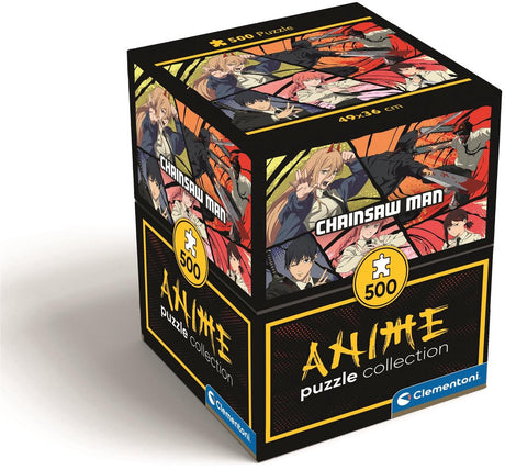 Clementoni – Puzzle – 500 Teile – Chansaw Man – Anime-Sammlung – Würfel – Puzzle für Erwachsene