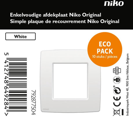 Niko Original weiße Abdeckplatte – einzeln – 10 Stück