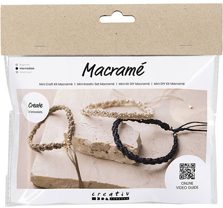 Https: www.cchobby.nl mini-hobbyset-macrame-bracelet-black-olive brown-sand color-1-box