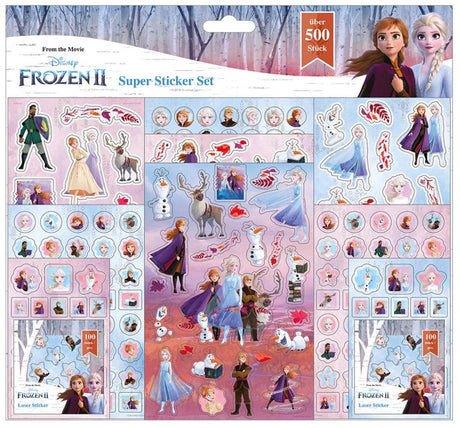 Markenloses Sans-Marque-Super-Aufkleber-Set „Disney Frozen“, 500 Stück.