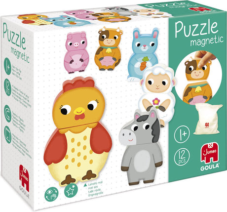 Goula Jumbo - - magnetische Puzzleteile - Bauernhoftiere - Puzzle - ab 1 Jahr
