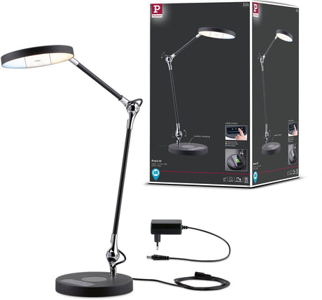 Paulmann LED Schreibtischleuchte Numis Qi Weiß Schalter 1000lm 11W Schwarz
