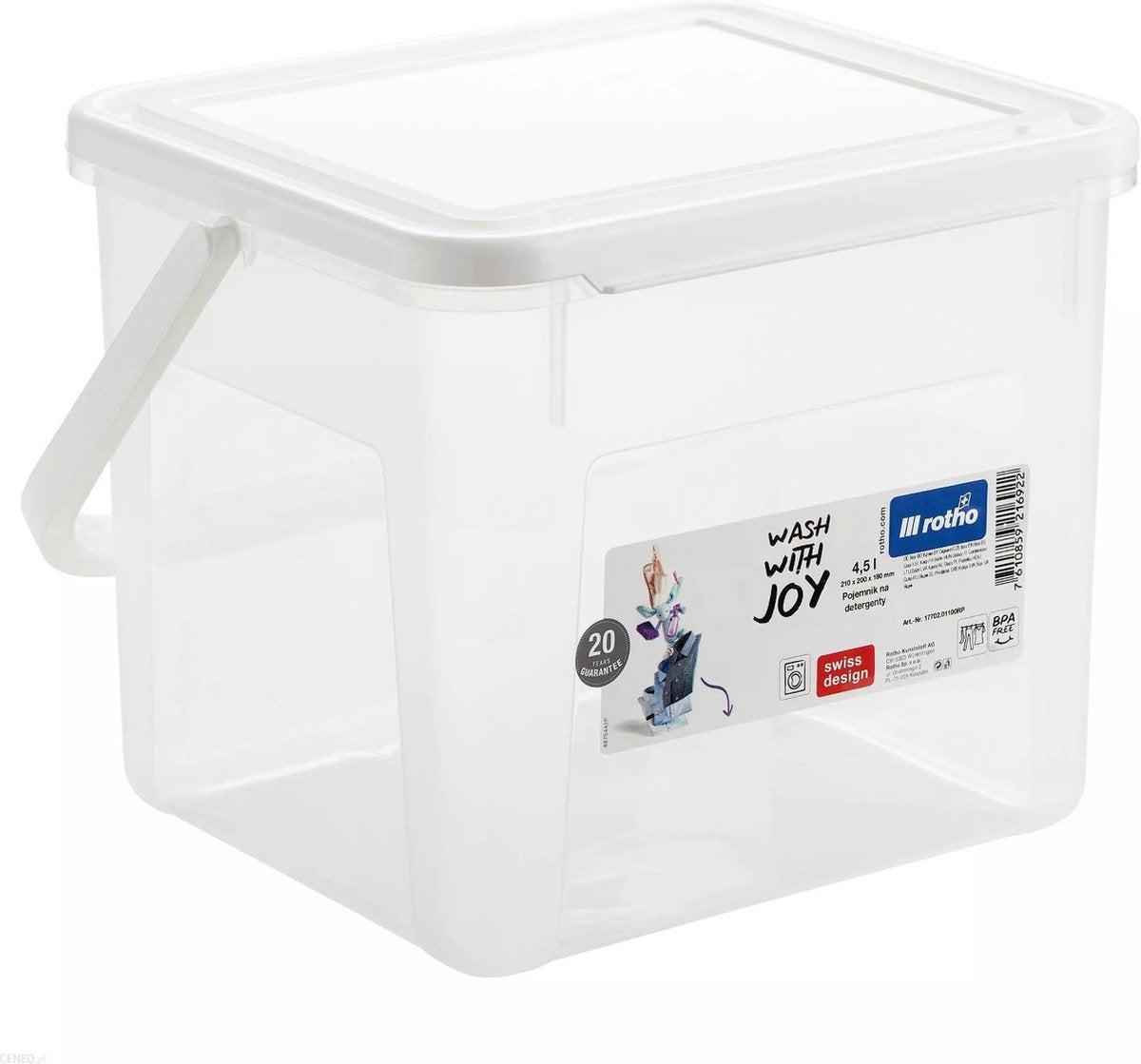 Rotho - Pulverbehälter-Aufbewahrung - 4,5 l - transparent