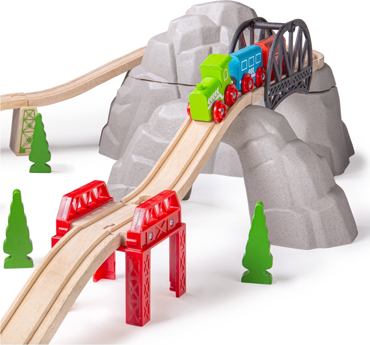 Bigjigs Wooden Rails - Rocky Mountain Expansion Set, 12dlg.