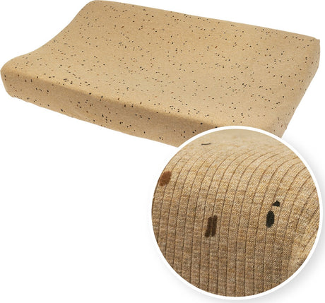 Meyco Baby Rib Mini Spot Wickelauflagenbezug – Toffee Melange – 50 x 70 cm