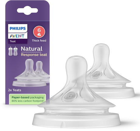 Philips Avent natürlicher Saugreflex – Pap-Saugergeschwindigkeit 6, 6+ Monate, 2 Stück – SCY966 02 – Flaschensauger