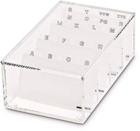 Maul Box für Visitenkarten – transparent – Acryl – 1 Stück – 19,1 x 11,6 x 7,2 cm