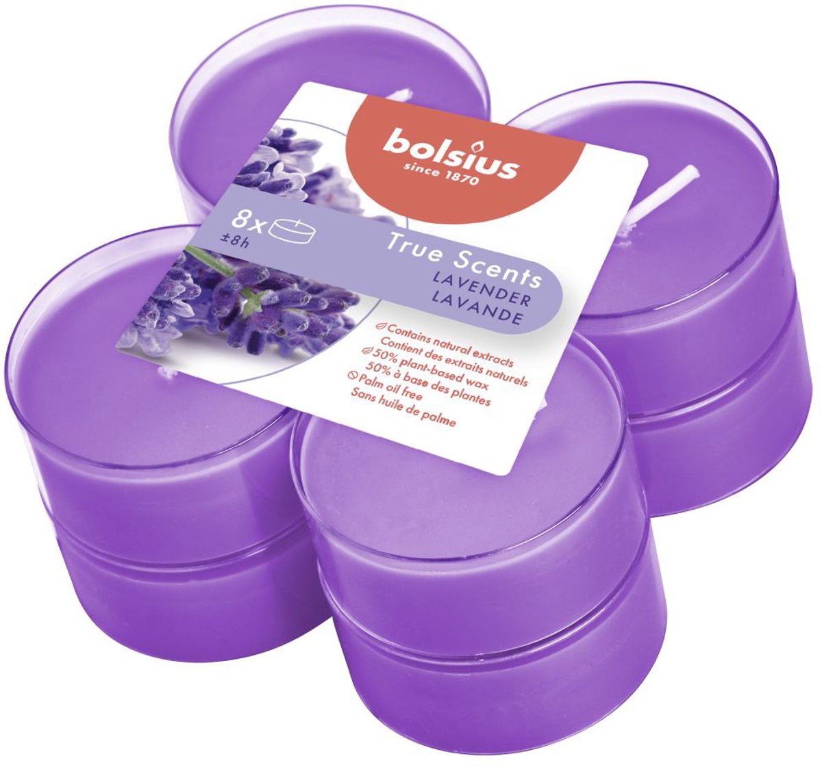 Bolsius Maxilight Duft 8 Stück Lavendel