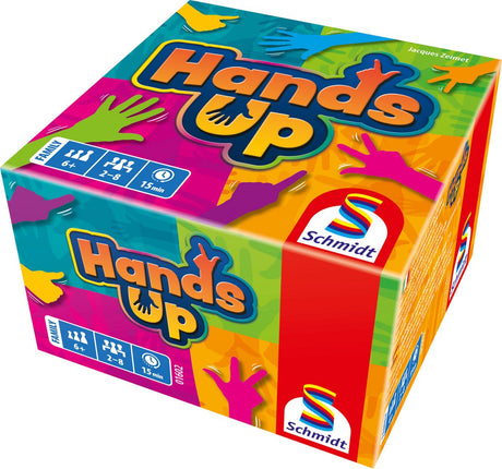 Schmidt ® - Hände hoch - Actionspiel - schnelles Reaktionsspiel mit Karten - ab 6 Jahren - 2-8 Spieler