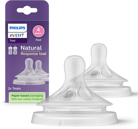 Philips Avent natürlicher Saugreflex – Geschwindigkeit 4, 3+ Monate, 2 Stück – Scy964 02 – Flaschensauger