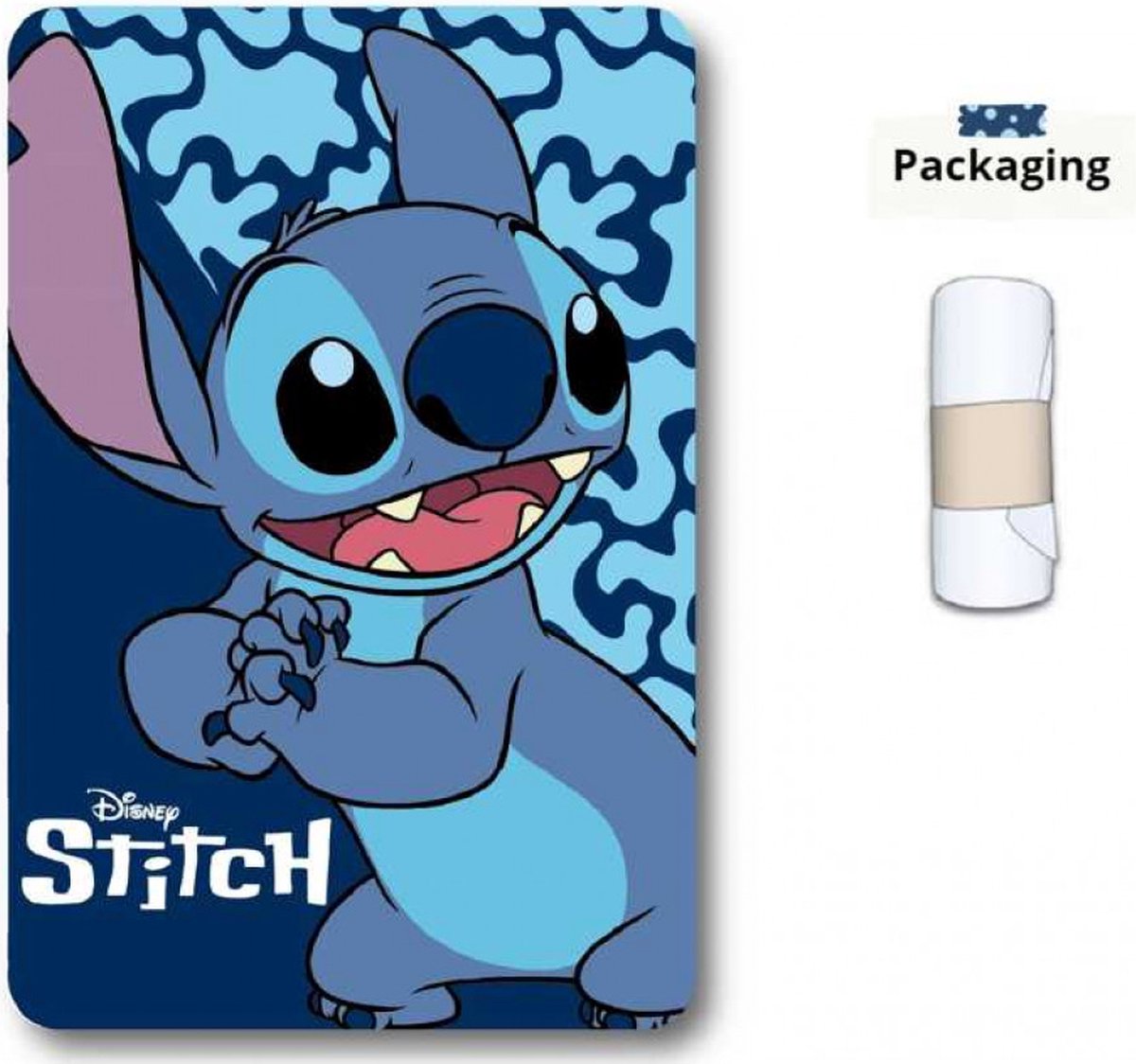 Lilo Stitch Disney Lilo und Stitch Fleecedecke kariert blau