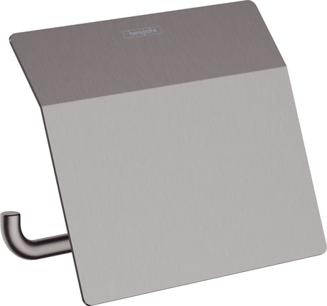 Hansgrohe Addstoris Toilettenpapierhalter mit Klappe, gebürstetes Schwarzchrom