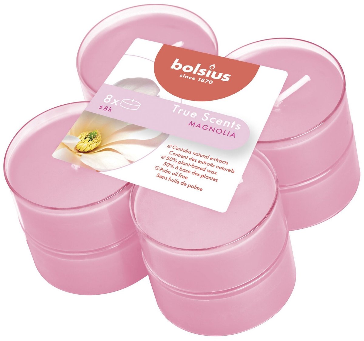 Bolsius Maxilight Duft 8 Stück Magnolie