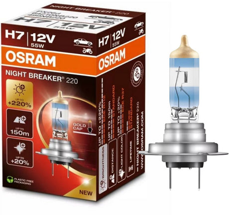 Osram Night Breaker-Serie – Halogen-Autolampe – 220 % helleres Licht – H7 – große Reichweite