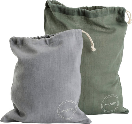 Aya ida aya ida - Baumwolltaschen - Baumwolltasche - Lunchbox - wiederverwendbar - dunkelgraues tropisches Grün