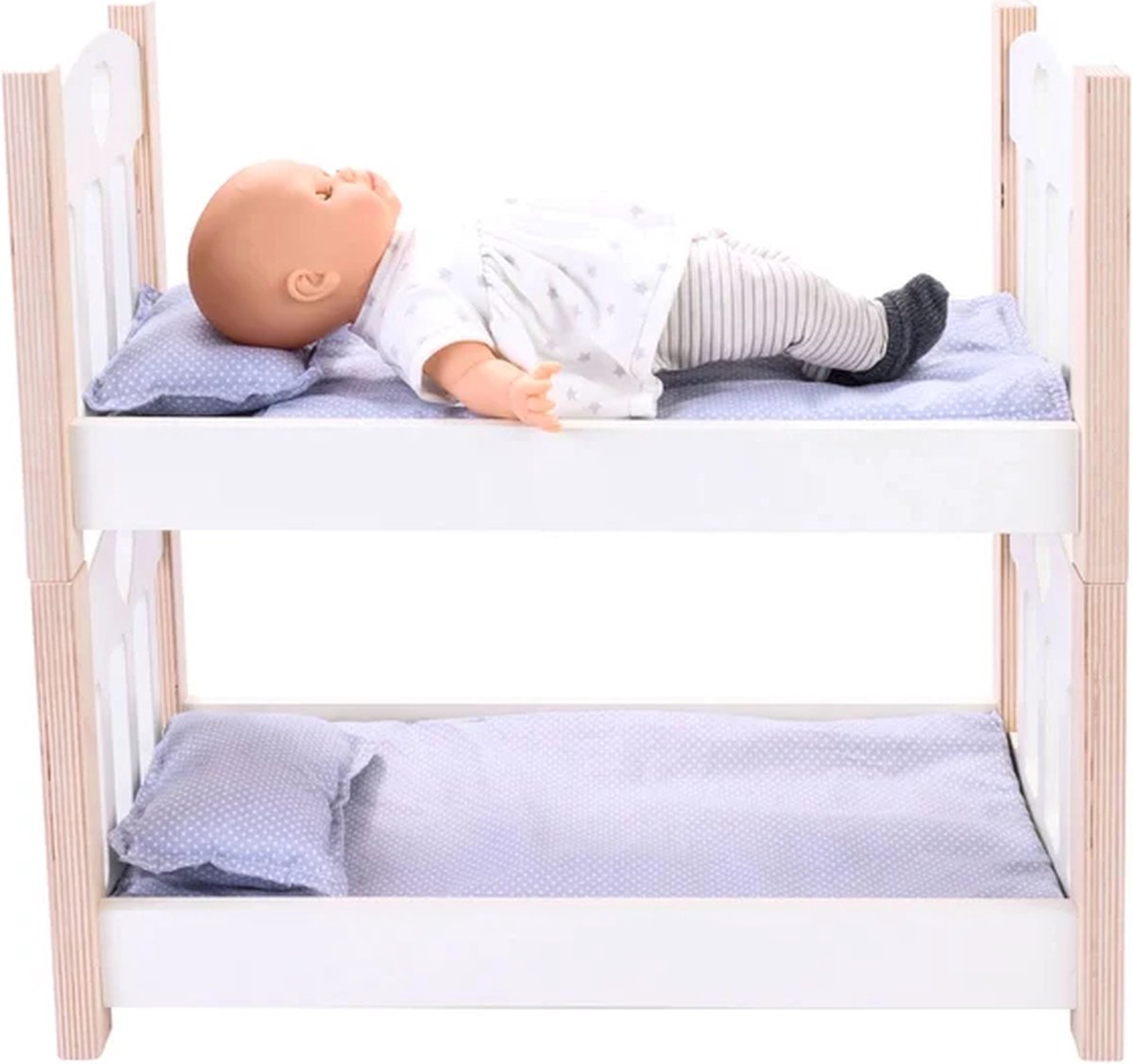 Puppen Etagenbett grau weiß