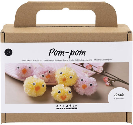 Creativ Company Mini-Hobby-Set Pompon, Küken, verschiedene Farben, 1 Box
