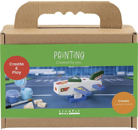 Creativ Company Mini-Hobby-Set Malen, Flugzeug, Blau-Grün-Harmonie, 1 Box