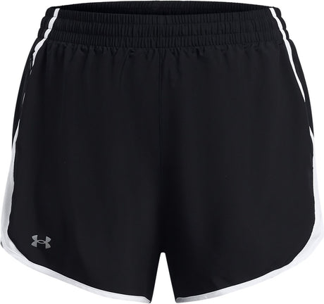 Under armour ua fly by 3'' shorts -blk dames sportbroek - zwart wit reflective