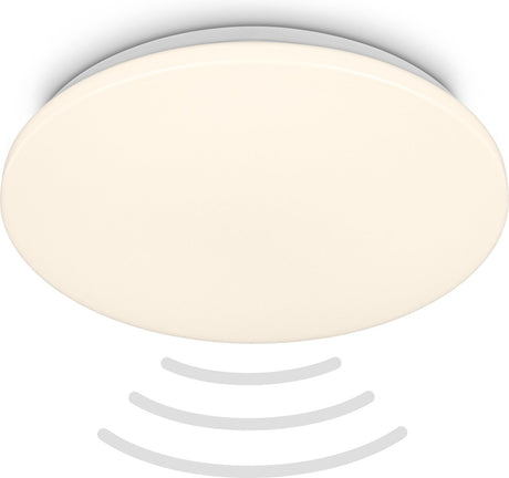 Briloner - led badkamerlamp - badkamerverlichting met bewegingsmelder - warm wit licht - ø35 x 5.5 cm - wit