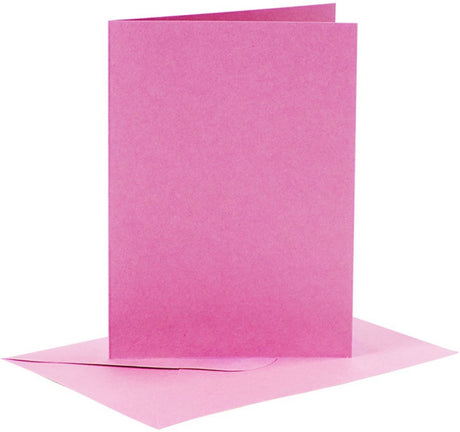 Creativ-Firmenkarten und Umschläge, Kartengröße 10,5 x 15 cm, Umschlaggröße 11,5 x 16,5 cm, 110+220 g, rosa, 6er-Set 1 Box