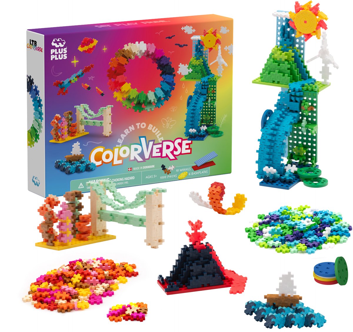 Plus-Plus Bauen lernen Colorverse Superset – 3972 – Bauspielzeug – Konstruktionsspielzeug – Set mit 1000 Bausteinen – ab 5 Jahren