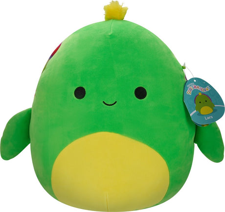 Squishmallows Lars – neongrüne Schildkröte mit neonfarbenem Batikpanzer, 30 cm Plüsch