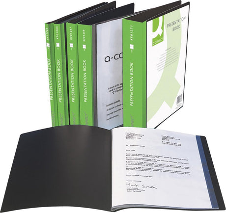 Q-Connect Showalbum personalisierbar A4 60 Taschen schwarz