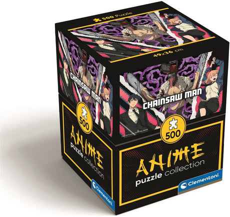 Clementoni – Puzzle – 500 Teile – Chansaw Man – Anime-Sammlung – Würfel – Puzzle für Erwachsene