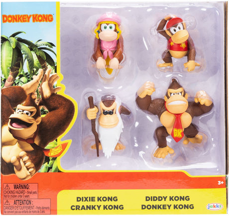 Jakks Nintendo Super Mario 6 cm Donkey Kong, Diddy Kong, Cranky Kong Limited Edition