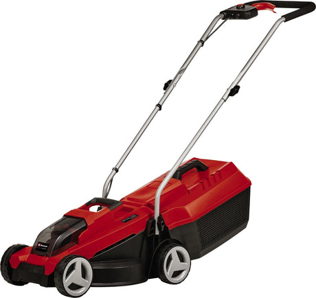 Einhell Akku-Rasenmäher GE-CM 18 32 Li Solo – Power X-Change – 18 V Li-Ion – Schnittbreite: 32 cm – empfohlene Rasenfläche: bis zu 180 m² – 25 l Fangsack – Schnitthöhe: 30–70 mm – exkl. Akku und Ladegerät